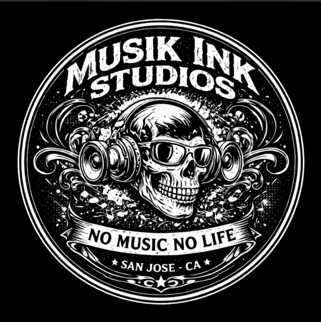 Musik Ink Studios Skull - No Music No Life